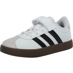 Adidas Kids' White and Black Sneakers with Brown Sole